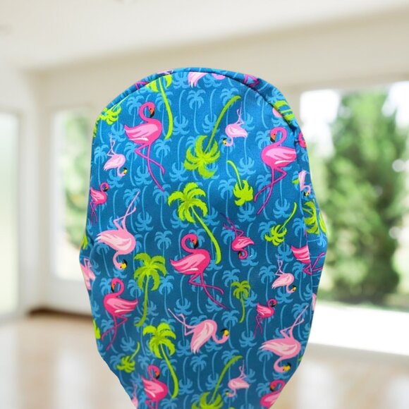 PREMIUM Flamingo~Euro Scrub Cap~ Unisex Nurse Cap, Scrub Hat, PA,CNA,Vet - Picture 2 of 3